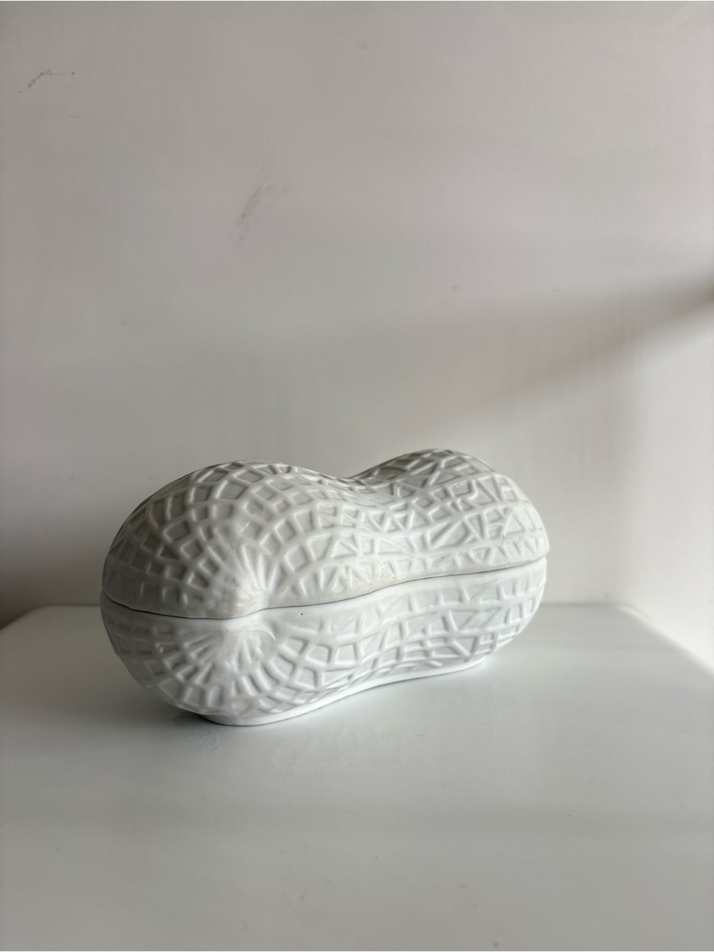 CB2 Matte White Porcelain Lidded Peanut Bowl Dish Crate & Barrel
